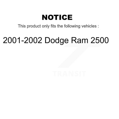 Kit de rotor de frein à disque avant et arrière et plaquettes semi-métalliques pour Dodge Ram 250 2001-2002