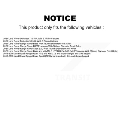 Kit de disques de frein à disque avant et plaquettes semi-métalliques pour Land Rover Range Sport