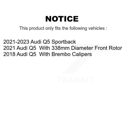 Kit de disques de frein à disque avant et plaquettes semi-métalliques pour Audi Q5 Sportback