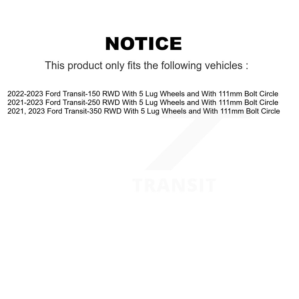 Kit de disques de frein avant et arrière et plaquettes semi-métalliques pour Ford Transit-250 Transit-35