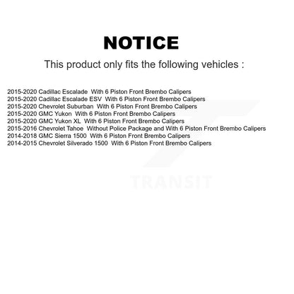 Kit de plaquettes de frein semi-métalliques pour Rotors de frein avant, pour GMC Sierra 1500 Chevrolet Silverad