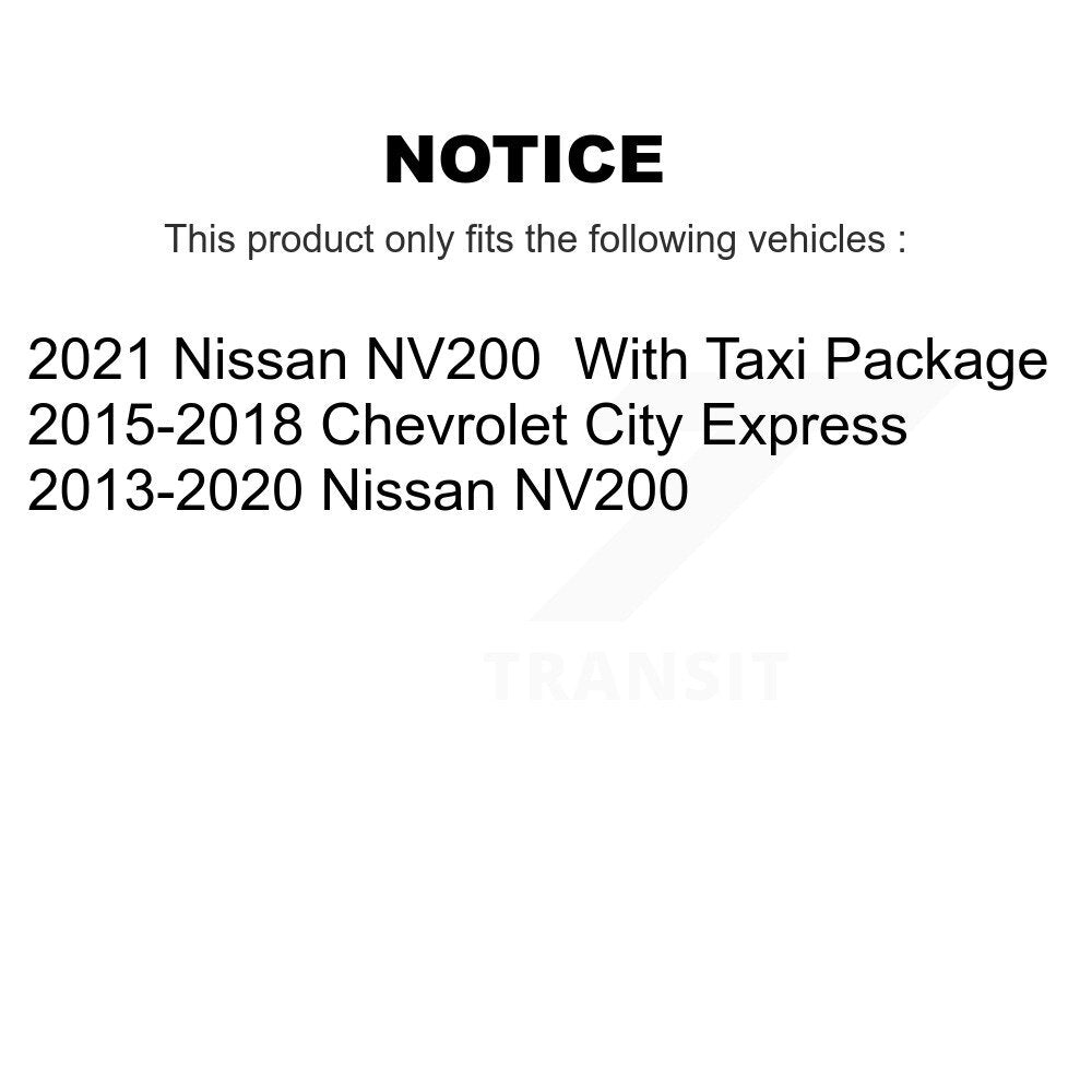 Rotors de frein avant et arrière, Kit de plaquettes et tambours semi-métalliques (9 pièces) pour Nissan NV200 Cit