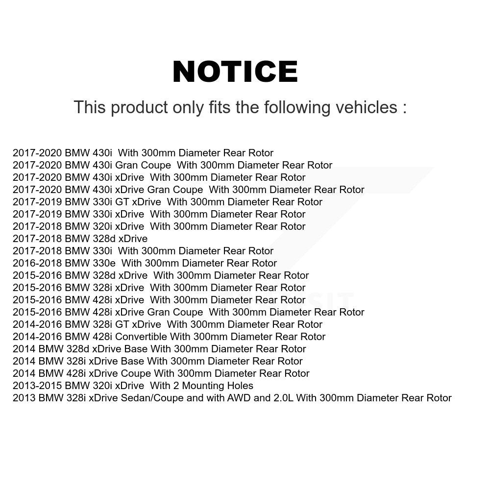Kit de plaquettes semi-métalliques et de chaussures de stationnement pour disques arrière, pour BMW 328i xDrive 330