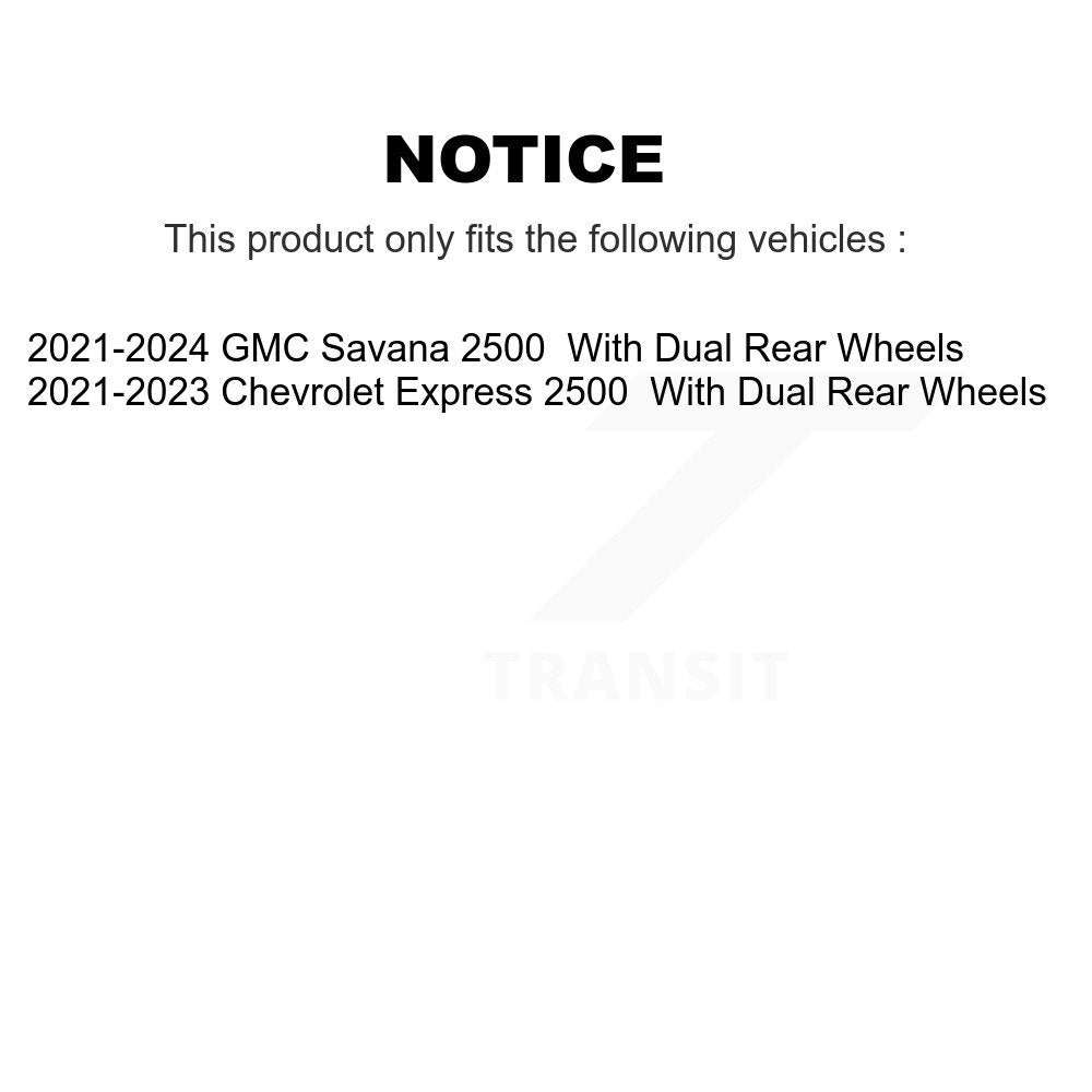 Kit de patins de frein de stationnement, Rotors à disque arrière, plaquettes semi-métalliques, pour GMC Savana 2500