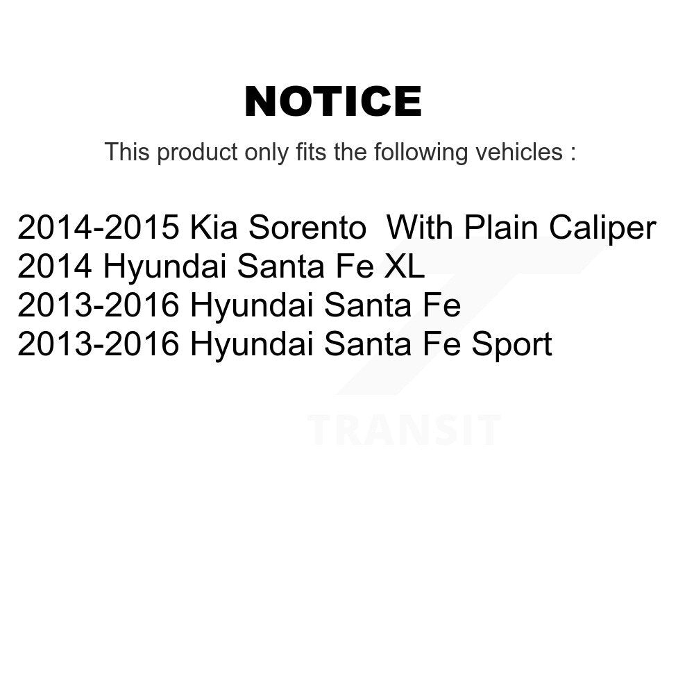 Kit de chaussures de stationnement à plaquettes semi-métalliques, Rotors à disque arrière, pour Hyundai Santa Fe Spor
