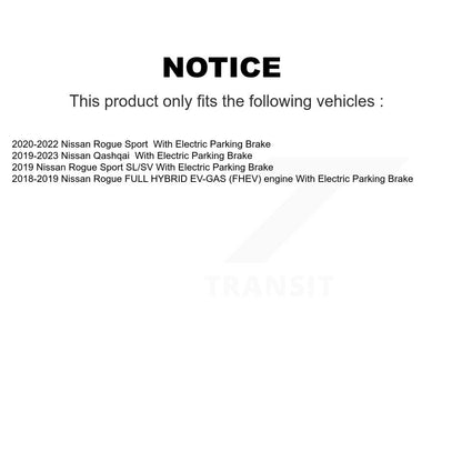 Kit de plaquettes semi-métalliques et de chaussures de stationnement pour rotors de disque arrière, pour Nissan Rogue Spor