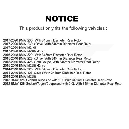 Kit de plaquettes semi-métalliques et de chaussures de stationnement pour disques arrière, pour BMW 230i xDrive 228