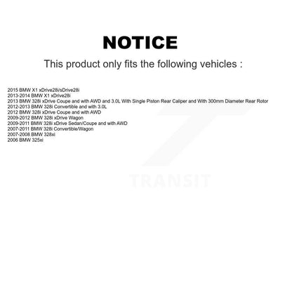 Kit de plaquettes semi-métalliques et de chaussures de stationnement pour disques arrière, pour BMW 328i xDrive X