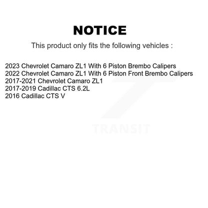 Kit de plaquettes semi-métalliques et de chaussures de stationnement, Rotors à disque arrière, pour Chevrolet Camaro CT