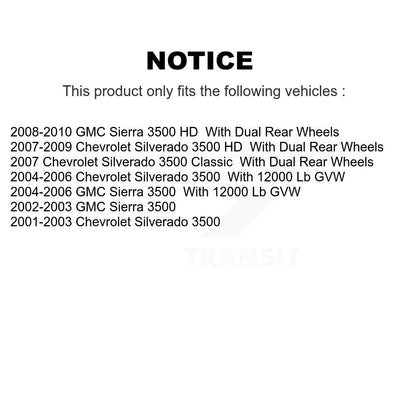 Kit de chaussures de stationnement avec disques semi-métalliques, Rotors à disque arrière, pour Chevrolet GMC 3500 HD