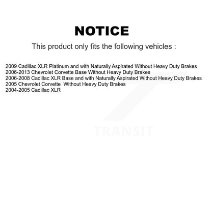 Kit de chaussures de stationnement avec Rotors à disque arrière, plaquettes semi-métalliques, pour Chevrolet Corvette XL
