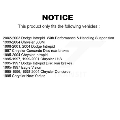 Kit de chaussures de stationnement avec disques semi-métalliques, Rotors à disque arrière, pour Chrysler Intrepid 300