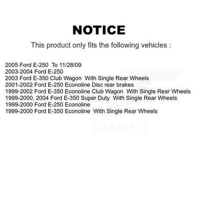 Kit de chaussures de stationnement avec plaquettes semi-métalliques, Rotors à disque arrière, pour Ford E-350 Super Duty