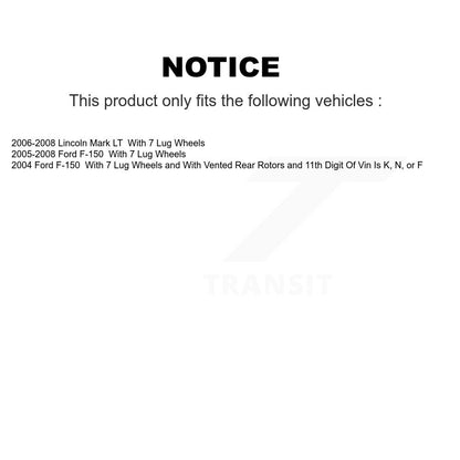 Kit de chaussures de stationnement à plaquettes semi-métalliques, Rotors à disque arrière, pour Ford F-150 Lincoln LT