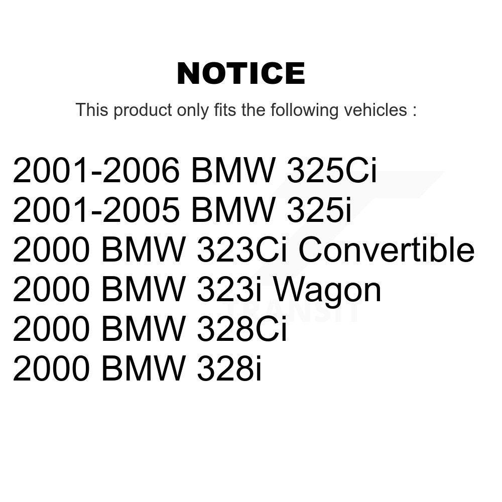 Kit de plaquettes semi-métalliques et de chaussures de stationnement, Rotors à disque arrière, pour BMW 325i 325Ci 323C