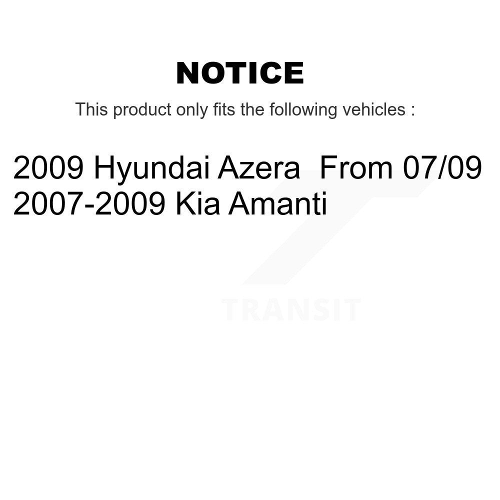 Kit de plaquettes semi-métalliques et de chaussures de stationnement pour rotors de disque arrière, pour Kia Amant 2007 – 2009