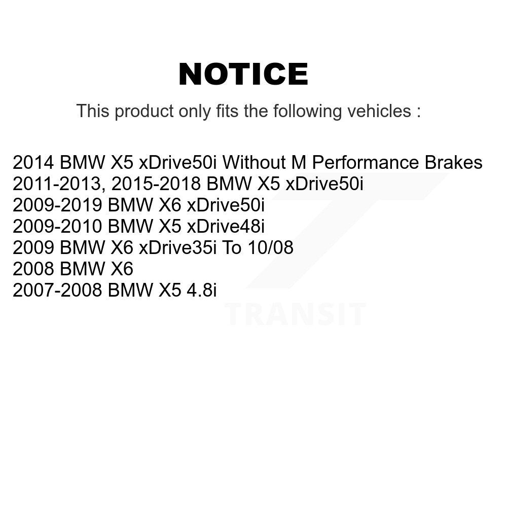 Rotors à disque arrière, patins semi-métalliques, chaussures de stationnement et Kit de quincaillerie pour BMW X5 X