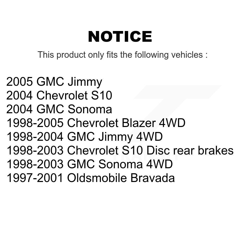 Kit de quincaillerie pour chaussures de stationnement, Rotors à disque arrière, plaquettes semi-métalliques, pour Chevrolet GM