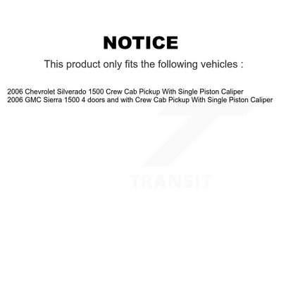 Kit de quincaillerie pour chaussures de stationnement, Rotors à disque arrière, plaquettes semi-métalliques, pour Chevrolet GM