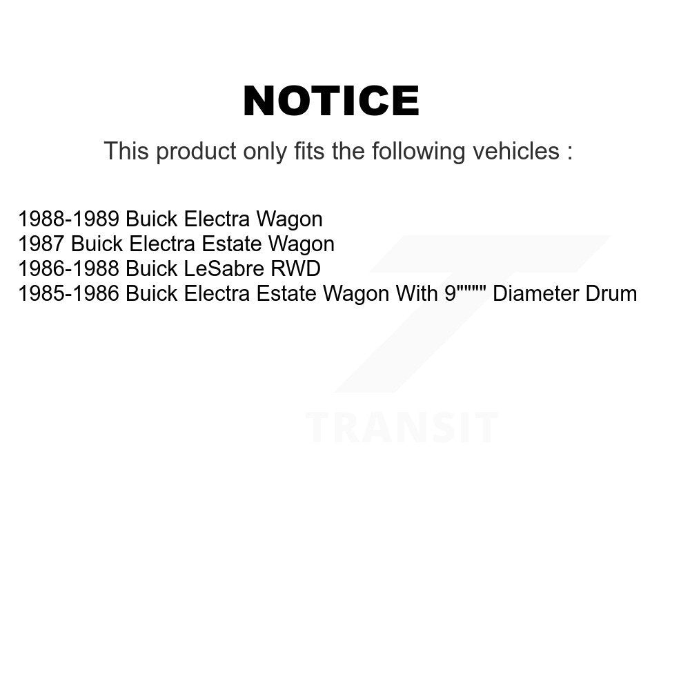 Kit de chaussures de tambour de frein arrière pour Buick Electra LeSabre K8N-100058