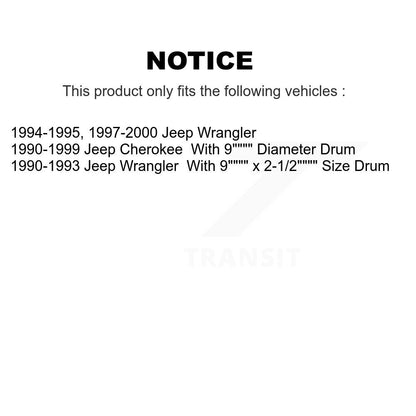 Kit de chaussures de tambour de frein arrière pour Jeep Wrangler Cherokee K8N-100071