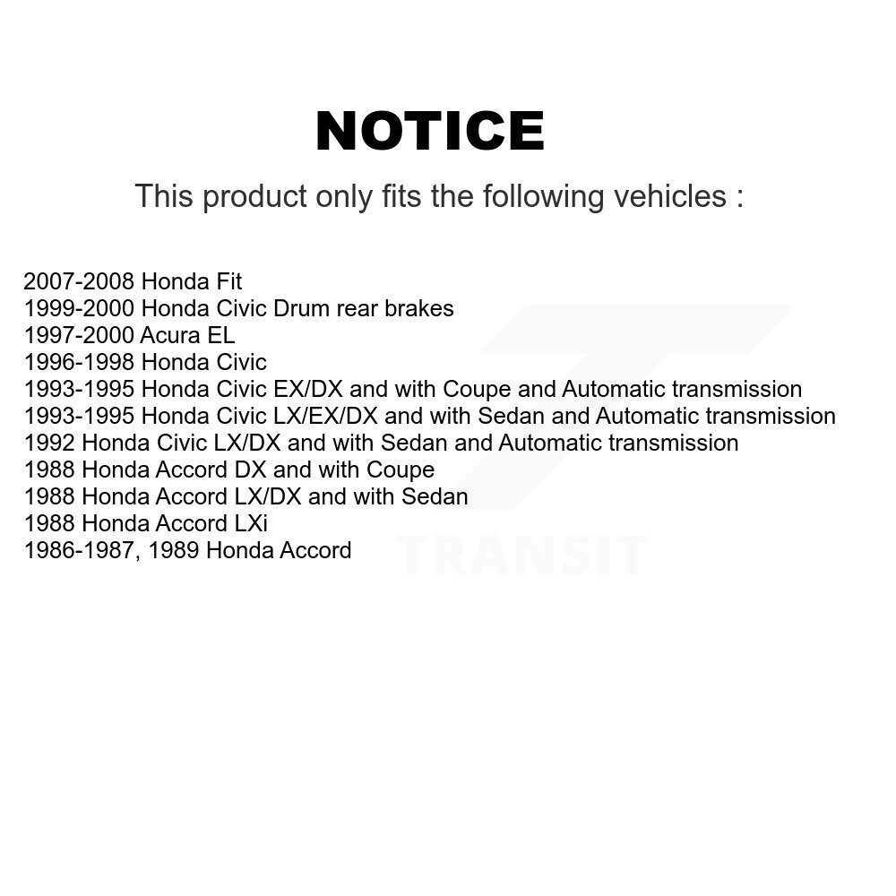 Kit de chaussures de tambour de frein arrière, pour Honda Fit Civic Acura EL Accord K8N-100094