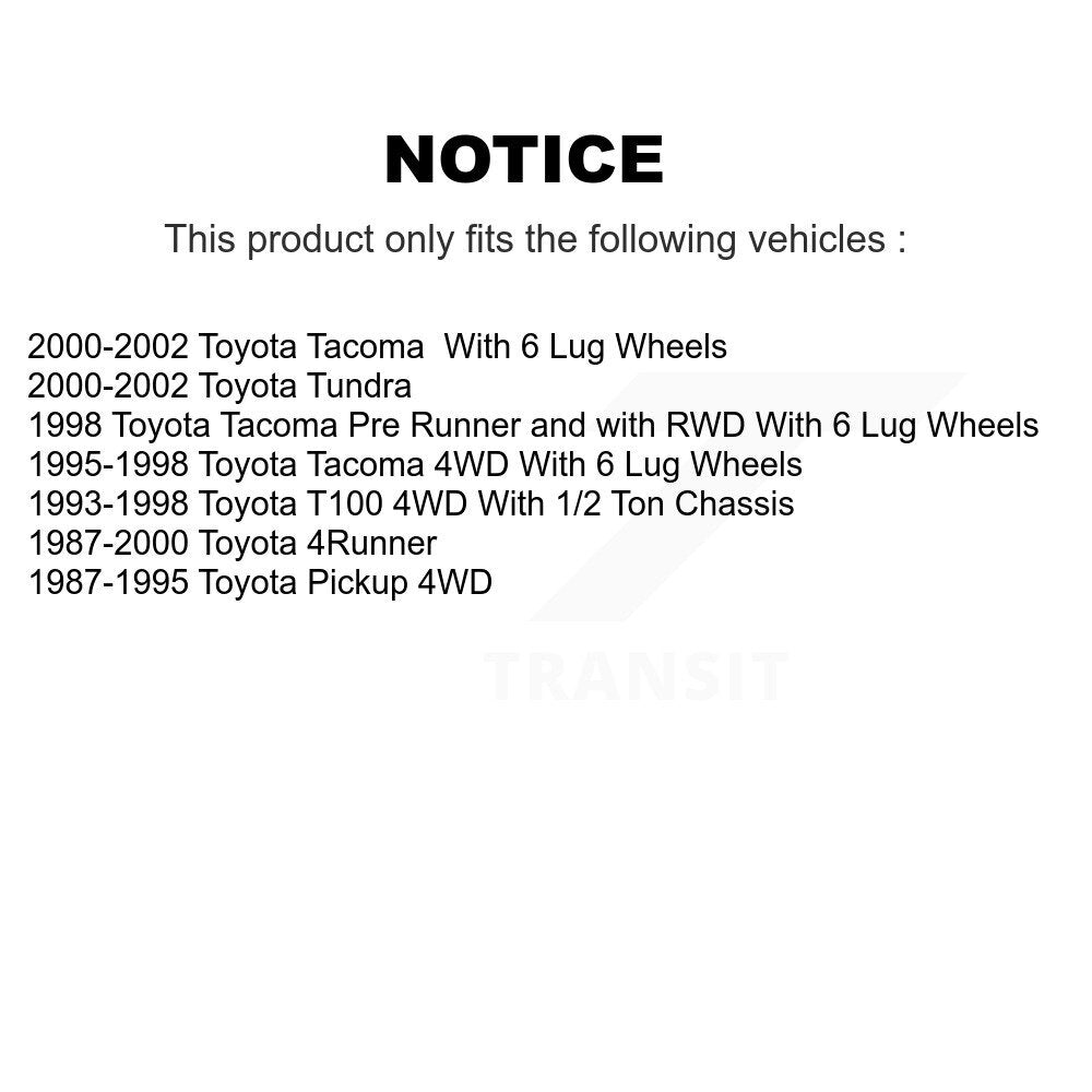 Kit de chaussures de tambour de frein arrière, pour Toyota 4Runner Pickup Tacoma Tundra T100