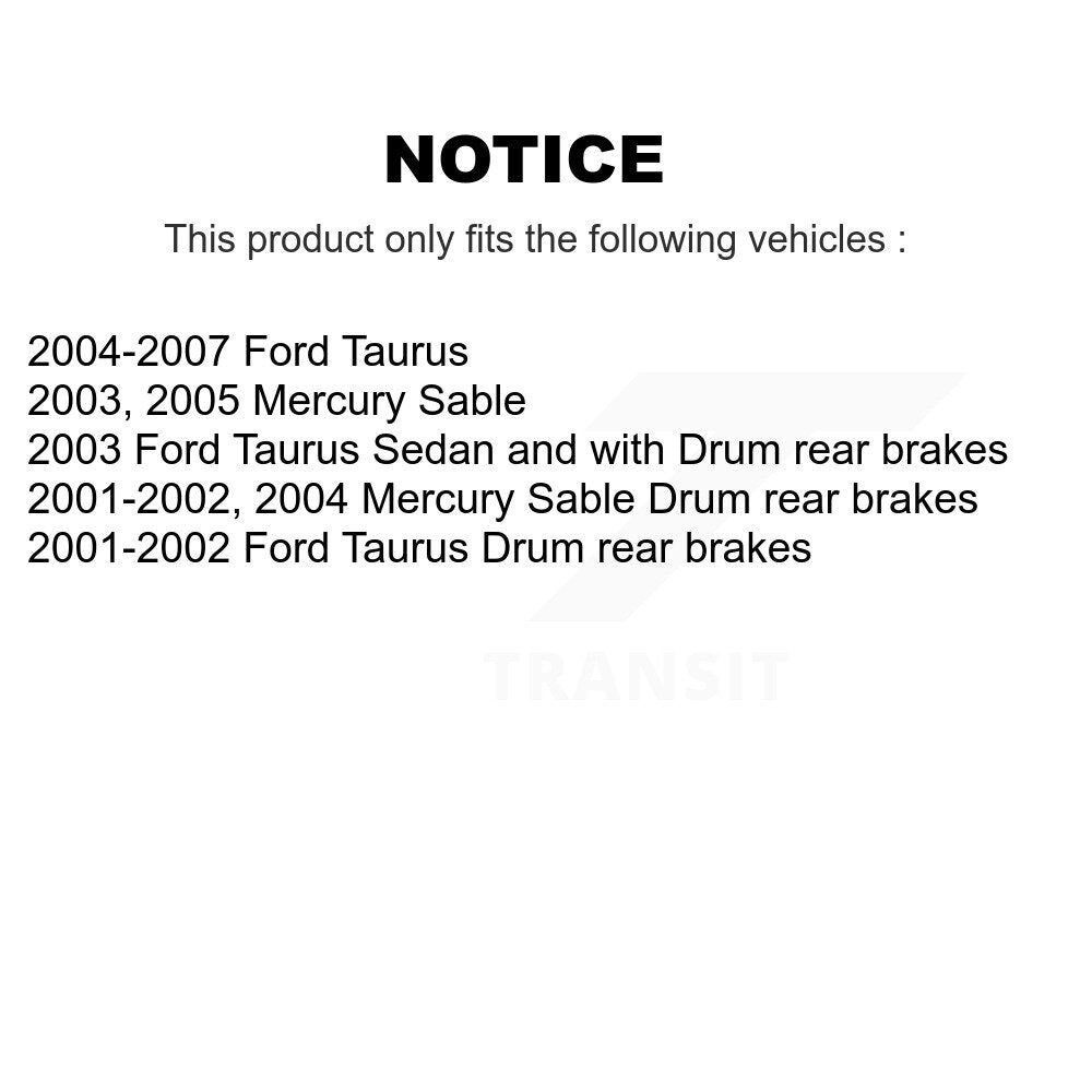 Kit de chaussures de tambour de frein arrière pour Ford Taurus Mercury Sable K8N-100142