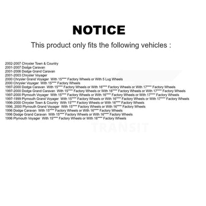 Kit de patins de tambour de frein arrière, pour Dodge caravane Grand Chrysler Town & Country Voyage