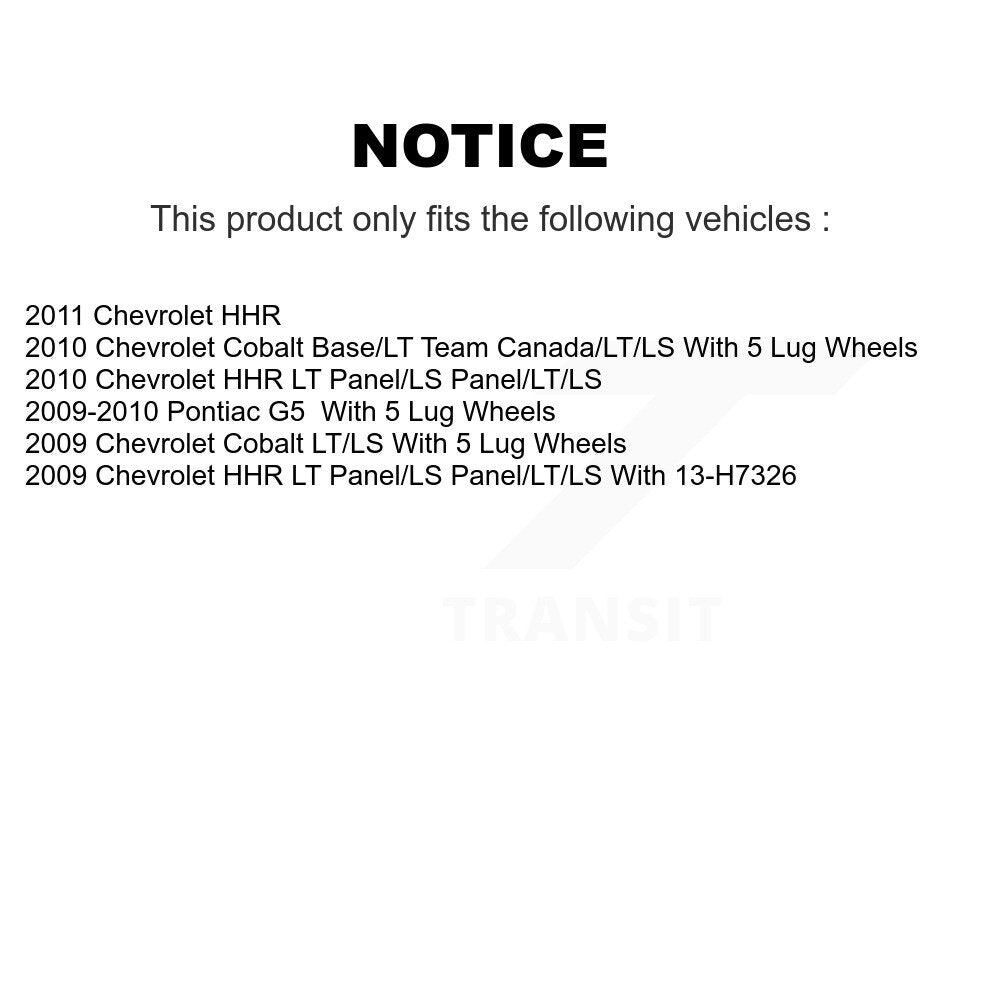 Kit de chaussures de tambour de frein arrière, pour Chevrolet Cobalt Pontiac G5 HHR K8N-100224