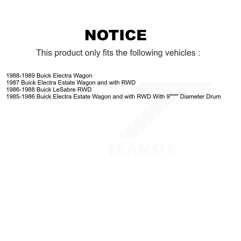 Chaussures de tambour de frein arrière et Kit de ressorts pour Buick Electra LeSabre K8N-100271