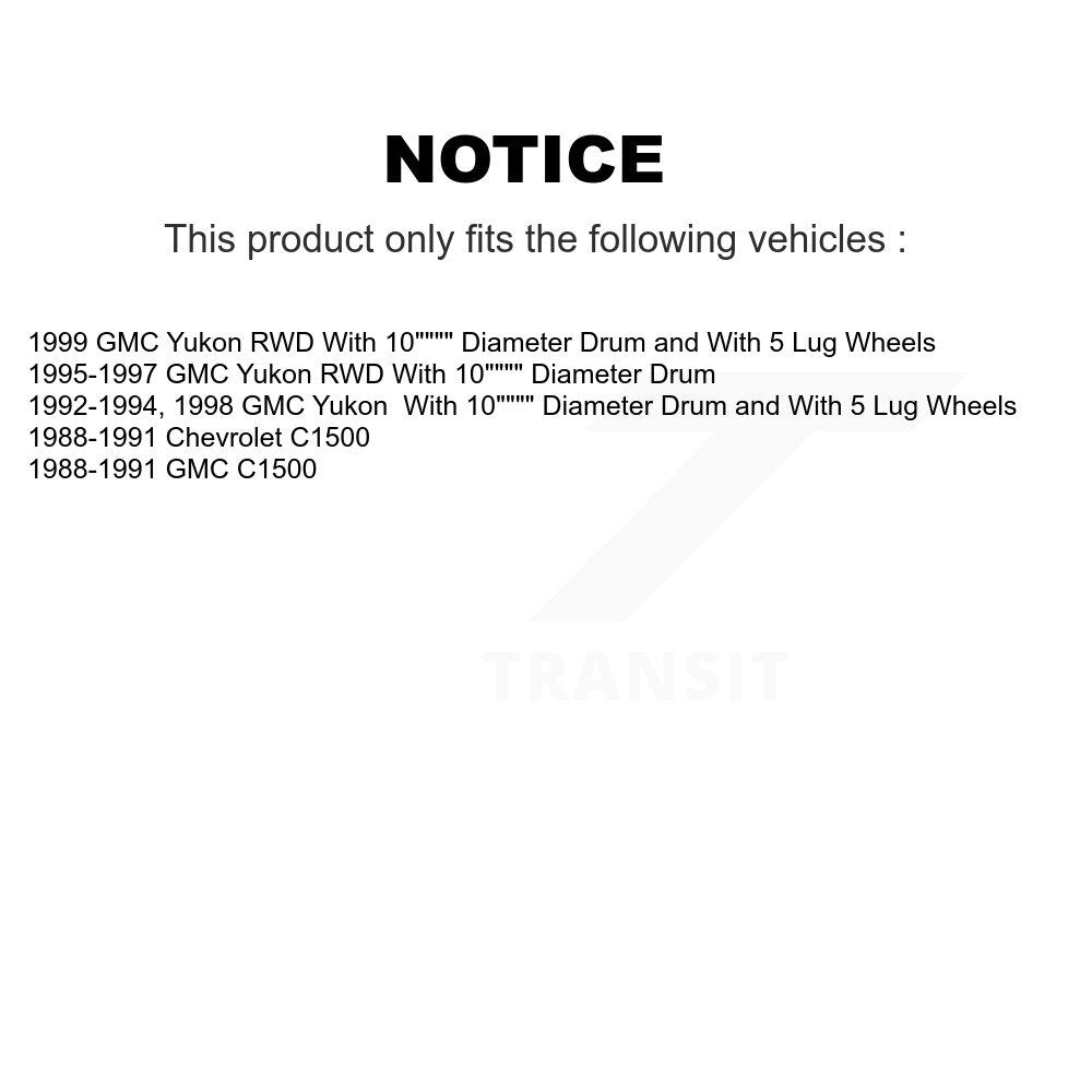 Chaussures de tambour de frein arrière et kit de ressorts pour C1500 GMC Chevrolet Yukon K8N-100286
