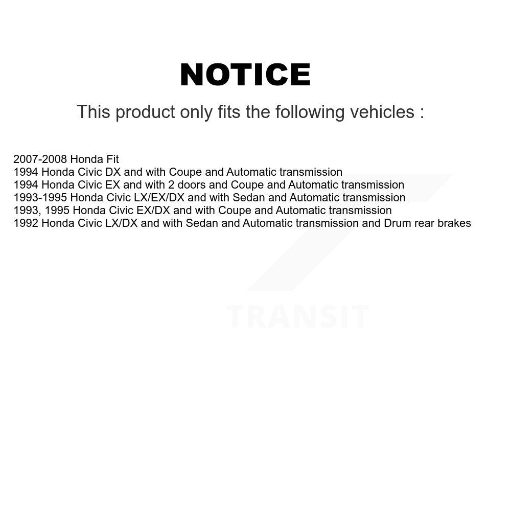 Chaussures de tambour de frein arrière et Kit de ressorts pour Honda Fit Civic K8N-100301
