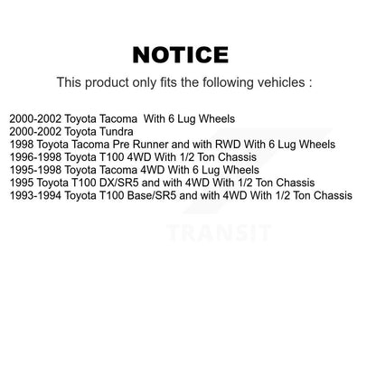Chaussures de tambour de frein arrière et kit de ressorts pour Toyota Tacoma Tundra T100 K8N-100306