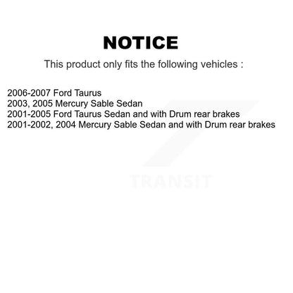 Chaussures de tambour de frein arrière et Kit de ressorts pour Ford Taurus Mercury Sable K8N-100338