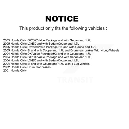 Chaussures de tambour de frein arrière et kit de ressorts pour Honda Civic K8N-100343