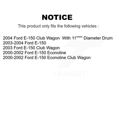 Chaussures de tambour de frein arrière et kit de ressorts pour Ford E-150 Econoline Club Wagon