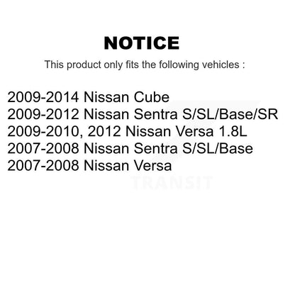 Chaussures de tambour de frein arrière et kit de ressorts pour Nissan Versa Sentra Cube K8N-100391