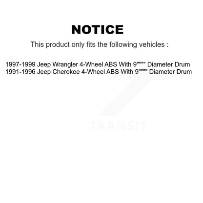 Kit de cylindre de ressort de chaussures de tambour de frein arrière pour Jeep Wrangler Cherokee 4 roues AB