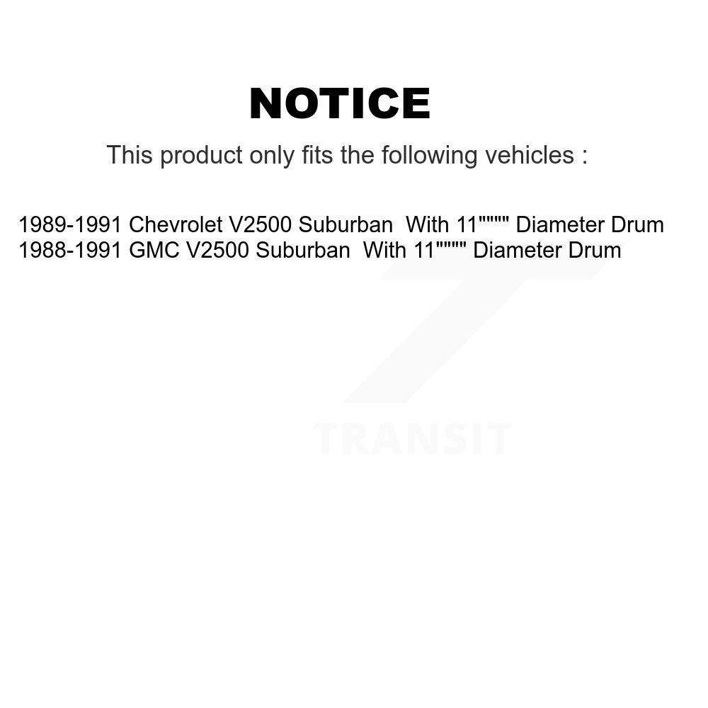 Chaussures de tambour de frein arrière et Kit de ressorts pour V2500 Suburban Chevrolet GMC K8N-10052