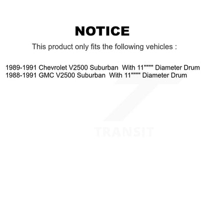 Chaussures de tambour de frein arrière et Kit de ressorts pour V2500 Suburban Chevrolet GMC K8N-10052