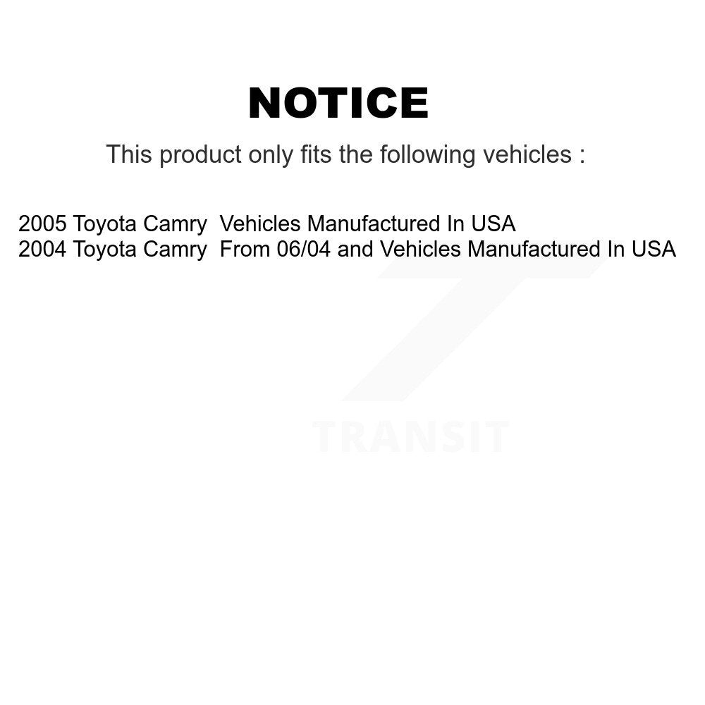 Chaussures de tambour de frein arrière et kit de ressorts pour Toyota Camry K8N-100541