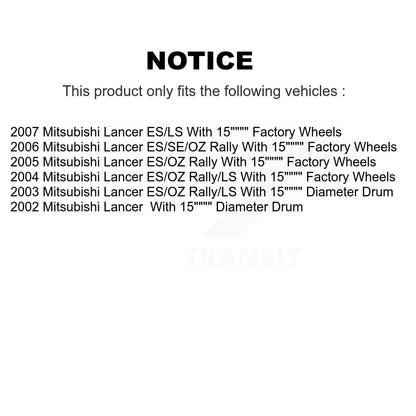 Chaussures de tambour de frein arrière et kit de ressorts pour Mitsubishi Lancer K8N-100543