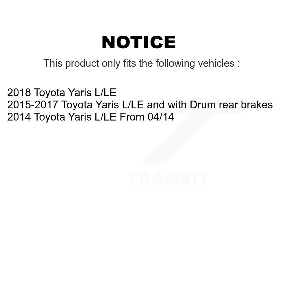 Kit de ressorts et cylindres de chaussures de tambour de frein arrière (6 pièces) pour Toyota Yaris K8N-10066