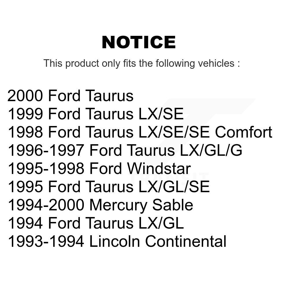 Kit de rotor de frein avant et de plaquettes semi-métalliques pour Ford Taurus Mercury Sable Windsta