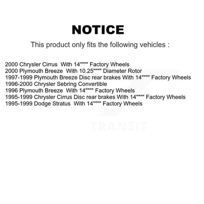 Kit de rotor de frein avant et arrière et plaquettes semi-métalliques pour Chrysler Sebring Cirrus Dodg