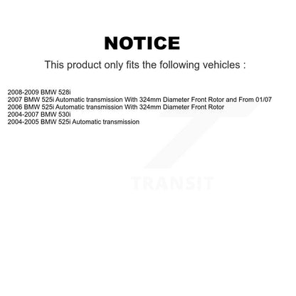 Kit de rotors de frein à disque avant et arrière et plaquettes semi-métalliques pour BMW 530i 525i 528i