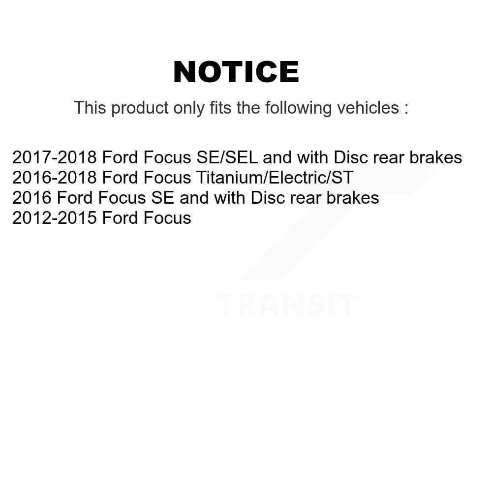 Kit de disques de frein à disque arrière et plaquettes semi-métalliques pour Ford Focus K8S-101636