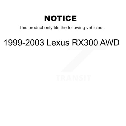 Kit de disques de frein à disque arrière et plaquettes semi-métalliques pour Lexus RX300 AWD 1999-2003