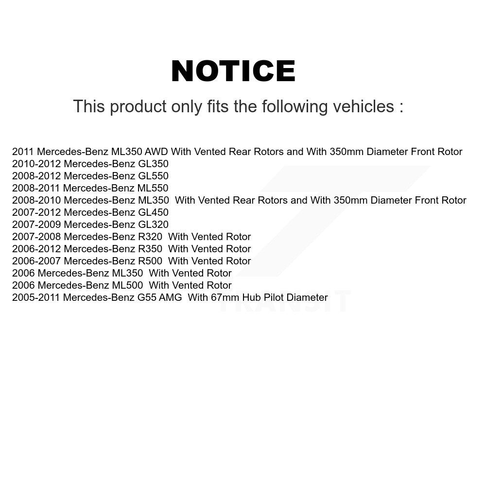Kit de plaquettes de frein semi-métalliques pour disques de frein arrière, pour Mercedes-Benz ML350 GL350 R350 GL32